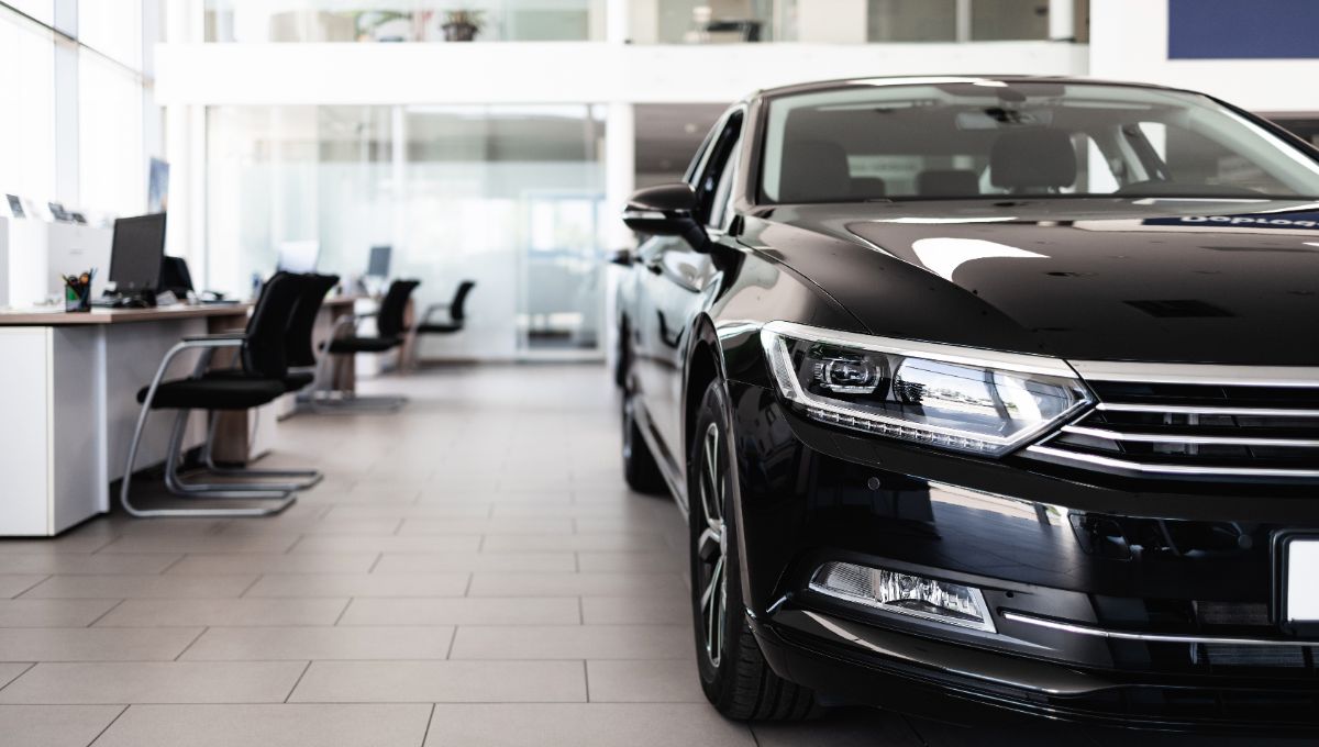 Modern automotive dealership and service reception interior with customer seating, lighting and a professional commercial fit-out.