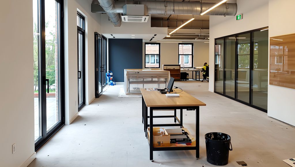 Commercial refurbishment works upgrading an existing office interior