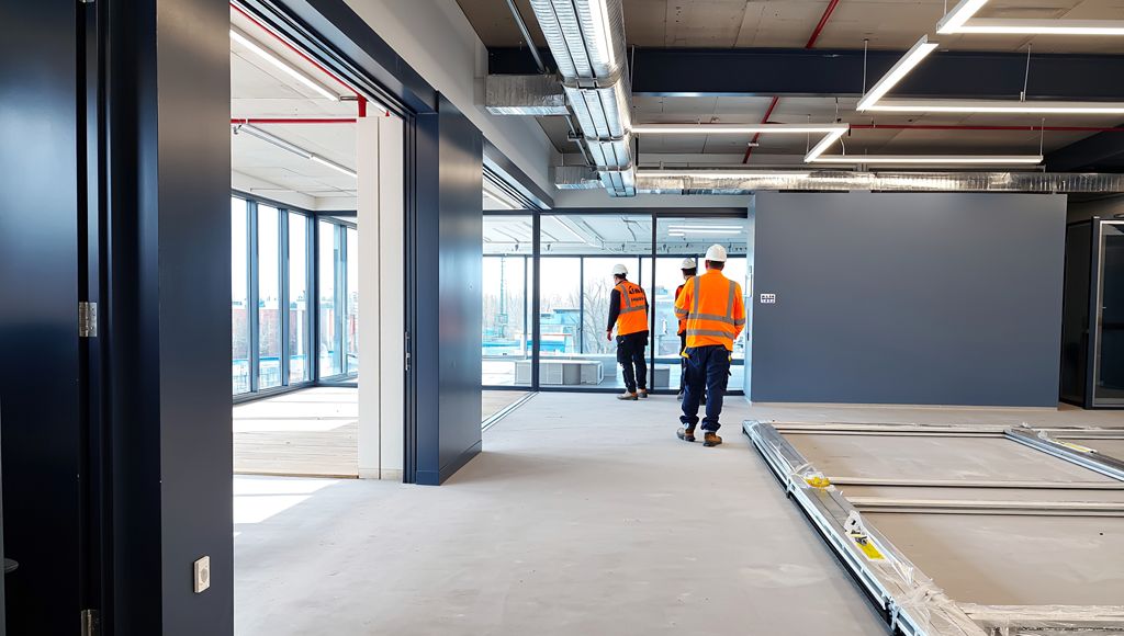 Coordinated multi-trade works during a commercial interior project